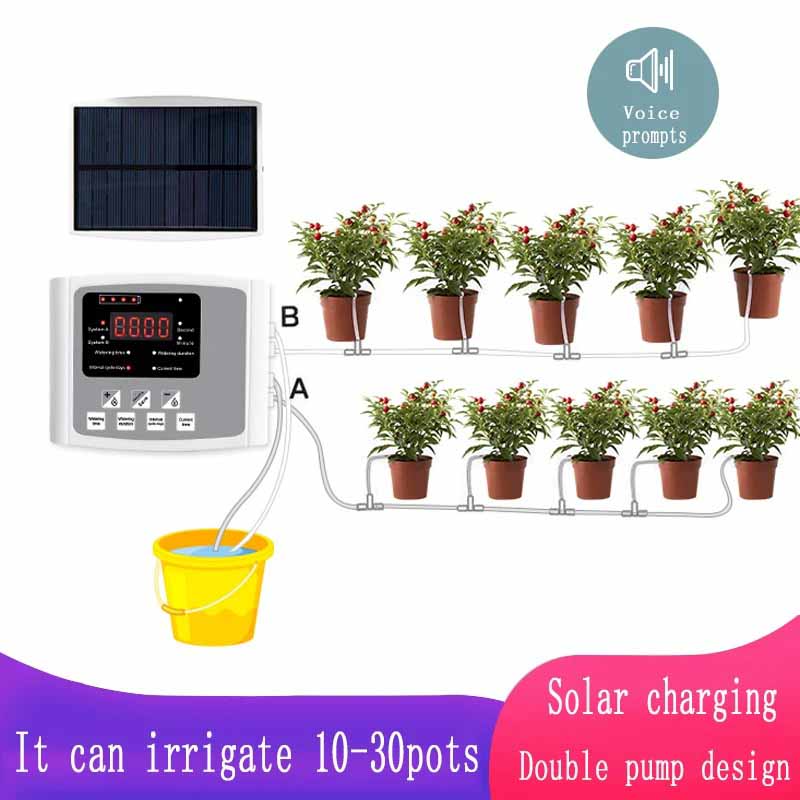Smart Garden Watering Can - Garten-Tropfbewässerungsgerät, Doppelpumpen-Controller, Timer-System, solarenergie, intelligentes automatisches