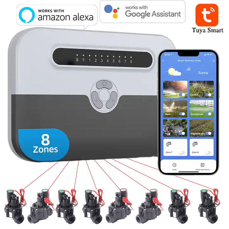 Smart Garden Watering Can - 8-Stationen WLAN Smart Sprinkler-Controller und Magnetventil-Bewässerungssystem