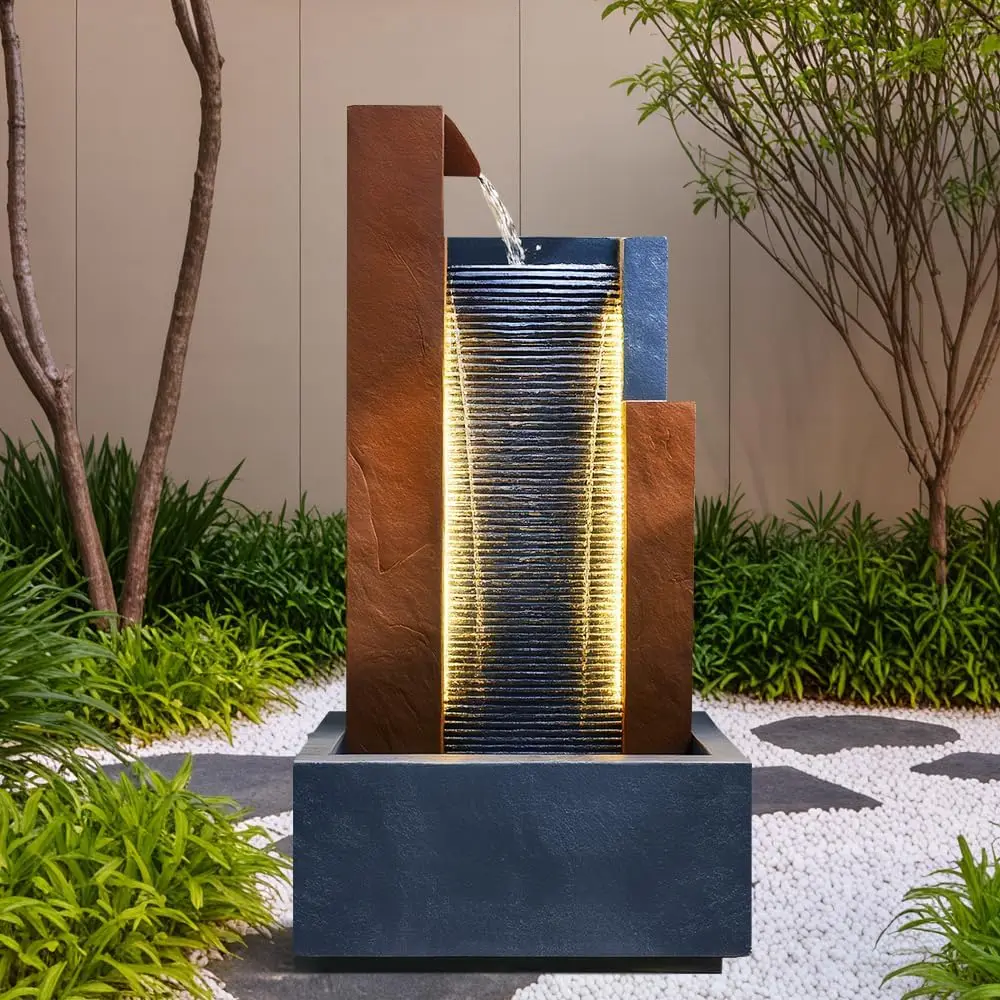 Smart Zen Garden - Smarter Großer Outdoor-Wasserfallbrunnen - Garten-Wasserspiel mit