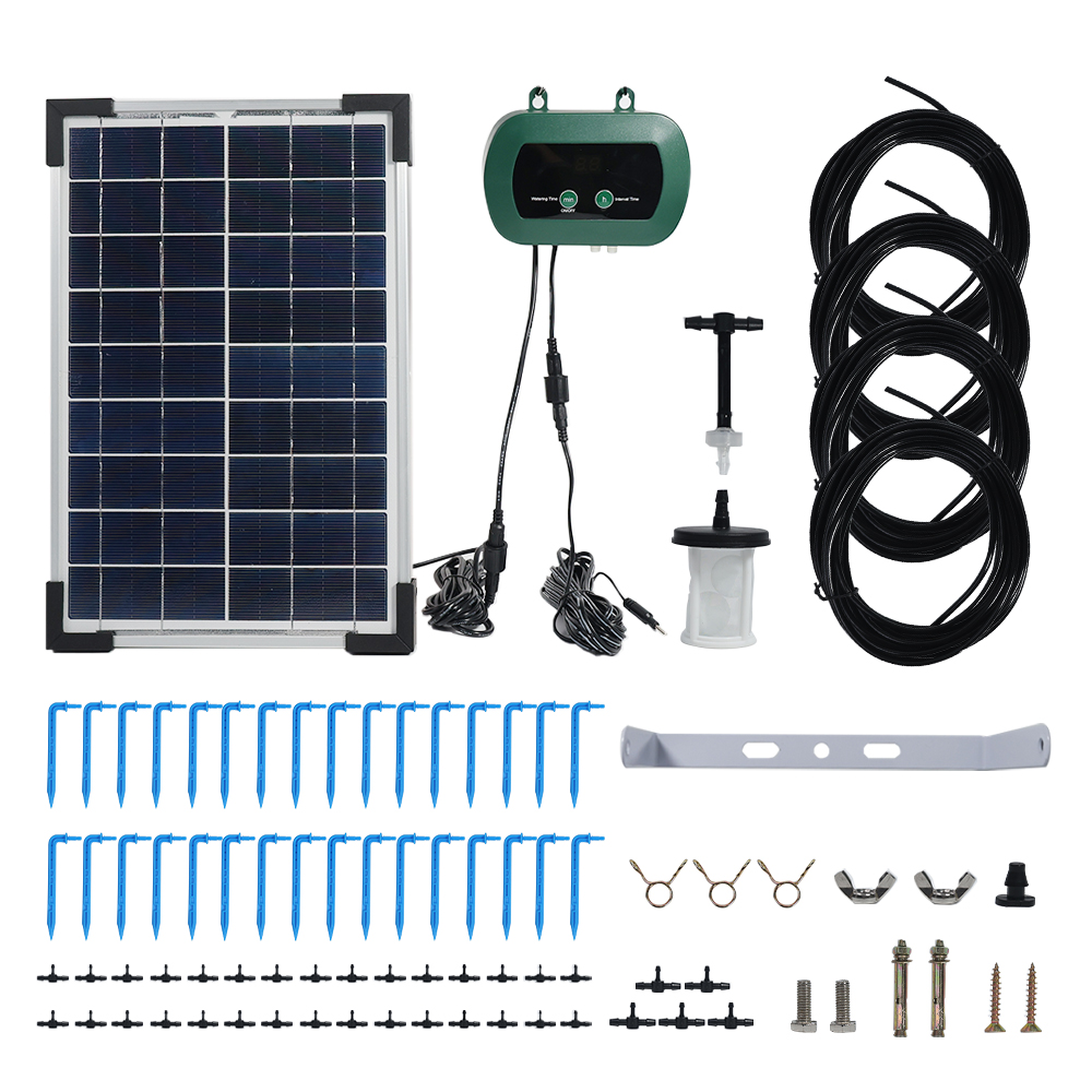 Smart Garden Watering - Solar-Hydroponik-Ausrüstung Mikro-Tropfpumpen Garten-Gewächshaus-Bewässerungsset Intelligenter Controller Tropfer